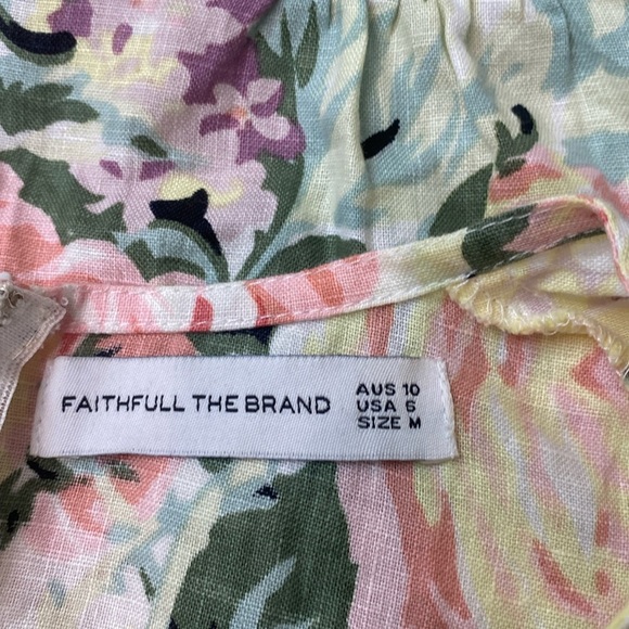 Faithful The Brand | Maribelle | Linen Floral Romper Romantic Pastel Spring - Picture 12 of 16